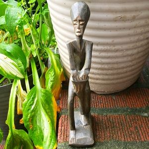 Handcarved African Drummer Wooden Sculpture